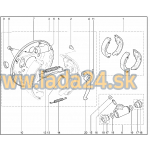 Zostava bubnovej brzdy zadná pravá ABS