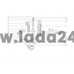 Uloženie zadného tlmiča horné