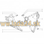 Mechanizmus zdvíhania okna ľavého predného