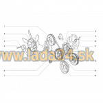 Podložka vrtule chladiča - opravná sada