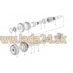 Hriadeľ 5. prevodový stupeň a spiatočky