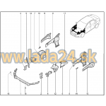 Zostava priečneho nosníka horného rámu chladiča - kataforéza