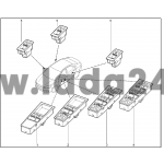 Spínač ovládania okien a spätných zrkadiel 	